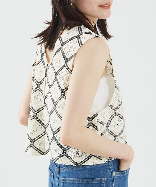 レース2WAYジレブラウス