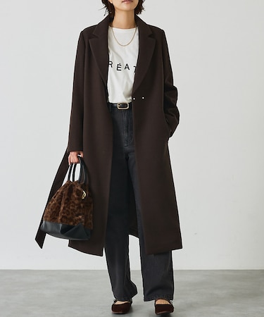 【ロングセラー】ベルト付きロングコート