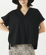 シルケットダブルVネックフレンチプルオーバー