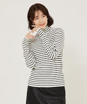 ストレッチリブハイネックプルオーバー