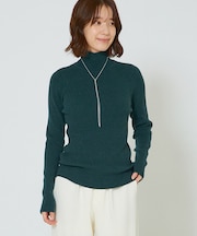 ストレッチリブハイネックプルオーバー