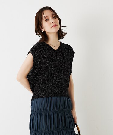 片畦ノースリーブ2WAYニット