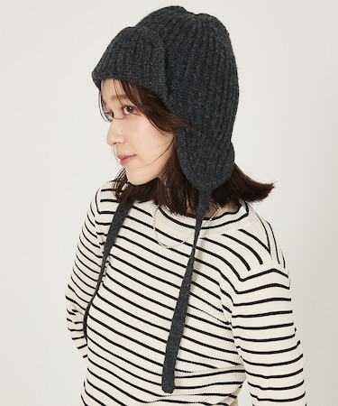 ヘザーニットフライトワッチキャップ