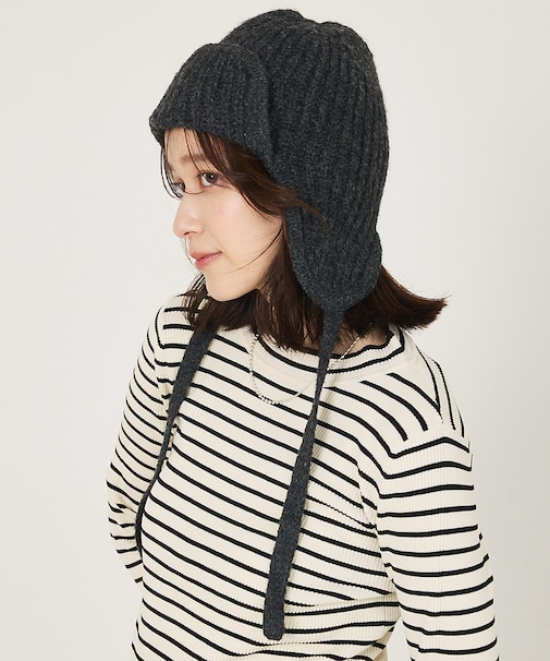 ヘザーニットフライトワッチキャップ