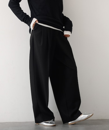 【後ろウエストゴム】タックワイドスラックス　m_01