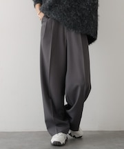 【後ろウエストゴム】タックワイドスラックス　m_01