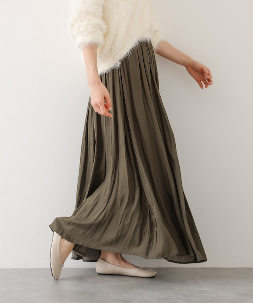 ヴィンテージサテンギャザースカート