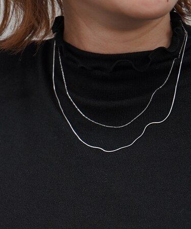 【NOVA】サージカルステンレダブルチェーンネックレス