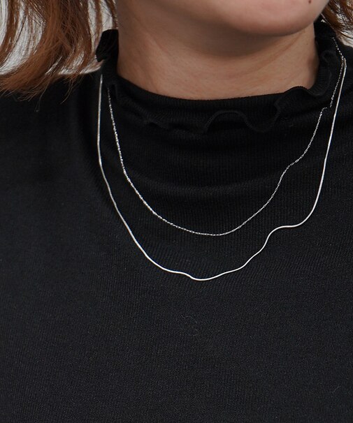 【NOVA】サージカルステンレダブルチェーンネックレス