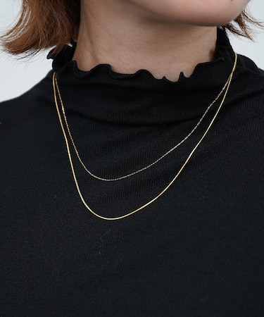 【NOVA】サージカルステンレダブルチェーンネックレス