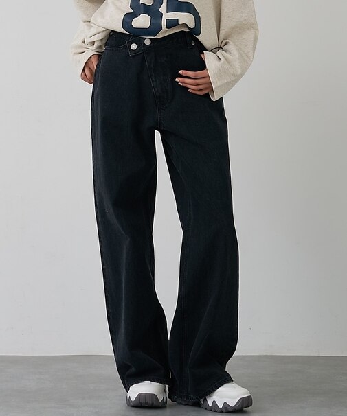 クロスウエストワイドデニム