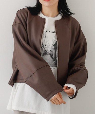 ソフトレザーライクジップブルゾン