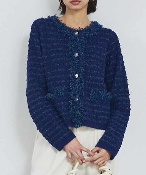 ツィードニットジャケット