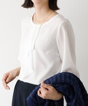 【セミオケ】ジョーゼットフリルブラウス