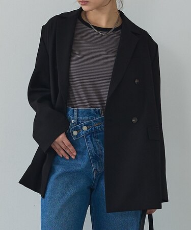 【総裏】ダブルジャケット/フリーサイズ/春アウター/長袖/春服