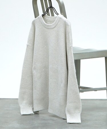 ラメスパンコールゆるニット