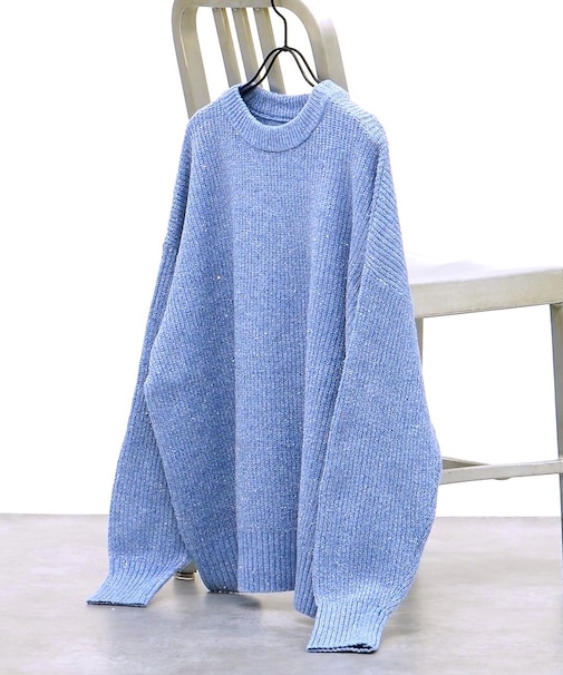 ラメスパンコールゆるニット