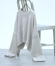 ブークレワイドスリーブショートニット