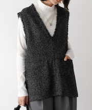 ツイードフリンジベスト