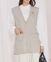 ツイードフリンジベスト