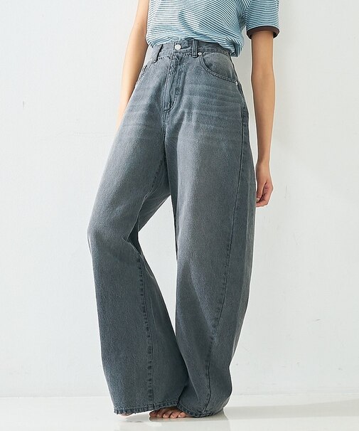 【GISELe 4月号掲載】ウォッシュドバレルジーンズ/大人カジュアル/カーブパ