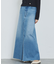 【前後スリット】Aラインデニムロングスカート/ハイウエスト/スタイルアップ/春服