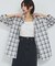 【シアー素材】チェックフードシャツ/春服/夏服/ゆったり/羽織り