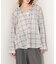 【シアー素材】チェックフードシャツ/春服/夏服/ゆったり/羽織り