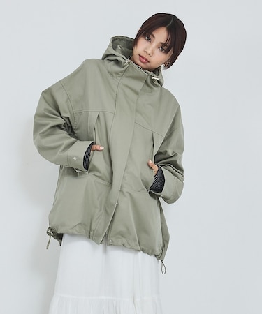 【ライトアウター】フーデッドブルゾン/春服/マウンテンパーカー/通勤/羽織り