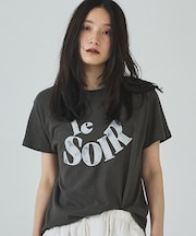 甘編み天竺ロゴTシャツ