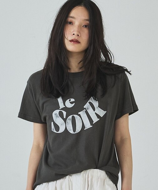 甘編み天竺ロゴTシャツ