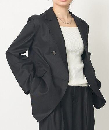 【セットアップ対応】ライトメランジダブルジャケット/長袖/シーズンレス