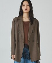 【セットアップ対応】ライトメランジダブルジャケット
