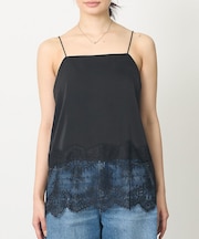 【レイヤード映え】サテン裾レースキャミソール