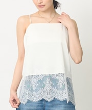 【レイヤード映え】サテン裾レースキャミソール