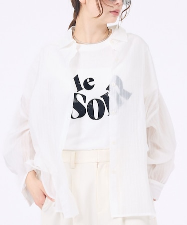 【やわらかに透ける】シアーストライプシャツ