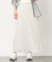 【シワ知らず】プリーツティアードスカート