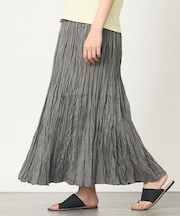 【シワ知らず】プリーツティアードスカート