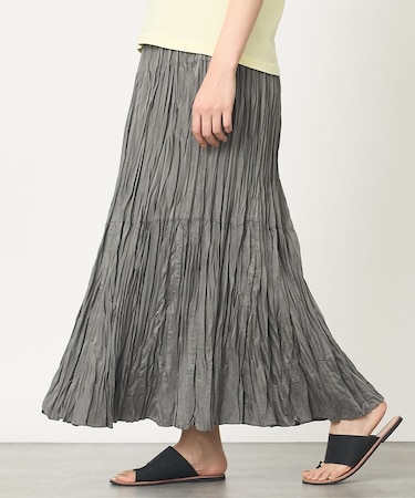 【シワ知らず】プリーツティアードスカート
