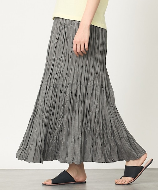 【シワ知らず】プリーツティアードスカート