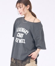 【2WAY】ピグメントオフショルダーロゴTシャツ