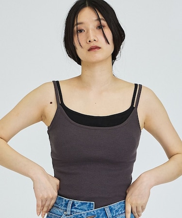 【カップ付き】レイヤード風キャミソール