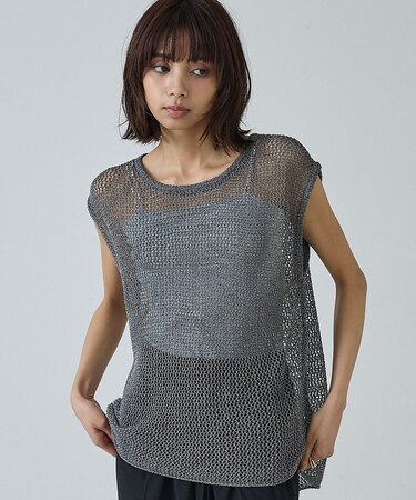 【夏のレイヤードに】メッシュニットノースリーブ