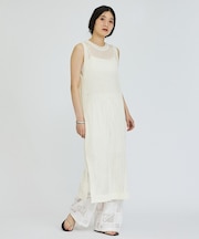 【レイヤード】メッシュニットワンピース