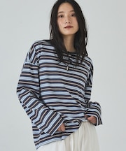 マルチボーダーロングTシャツ