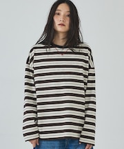 マルチボーダーロングTシャツ