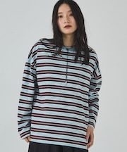 マルチボーダーロングTシャツ