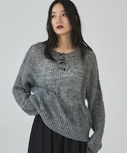 モヘアライクシアーニット