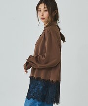 裾レースシャツ