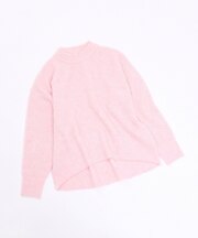 畦編みモックネックプルオーバー